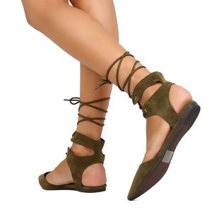 Breckelle's Olive Gladiator Sandals